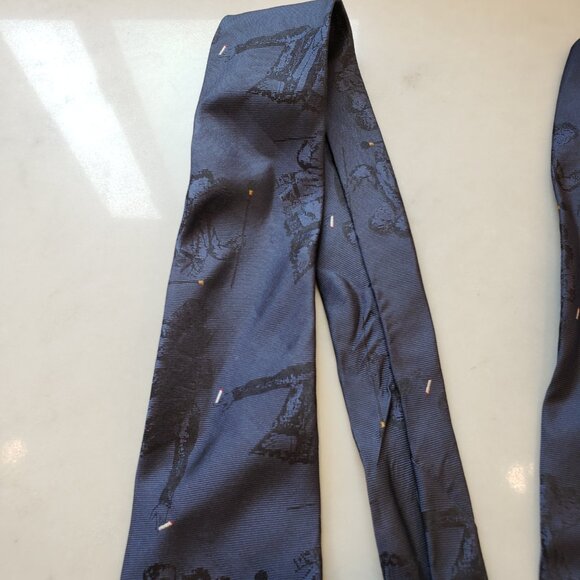 Giorgio Armani Tie with Blue Men Design, 100% Silk, Made in Italy - Picture 3 of 8